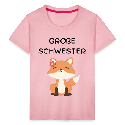 Kinder Premium T-Shirt - Große Schwester Fuchs - Hellrosa