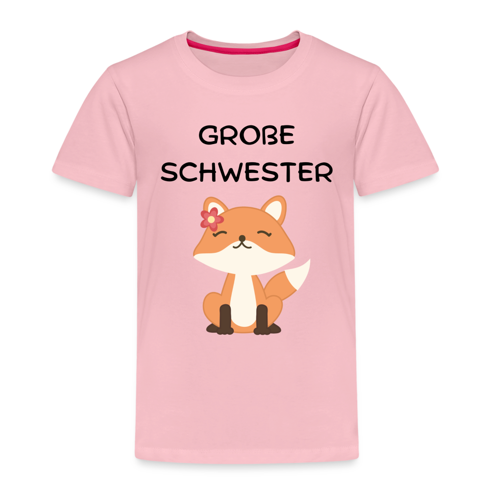 Kinder Premium T-Shirt - Große Schwester Fuchs - Hellrosa