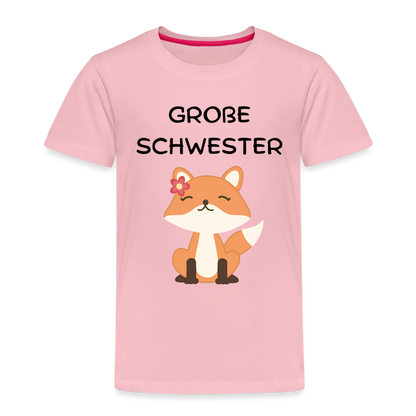 Kinder Premium T-Shirt - Große Schwester Fuchs - Hellrosa