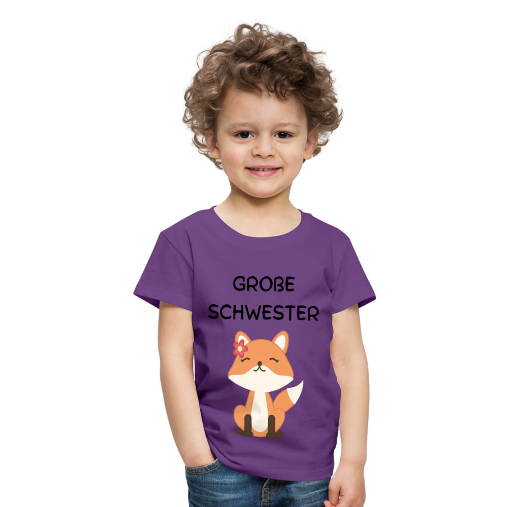 Kinder Premium T-Shirt - Große Schwester Fuchs - Lila