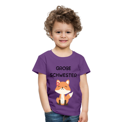 Kinder Premium T-Shirt - Große Schwester Fuchs - Lila