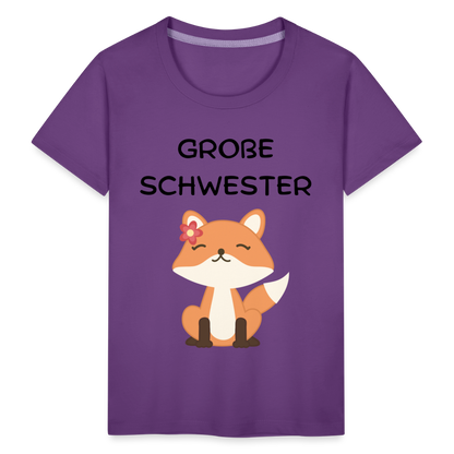 Kinder Premium T-Shirt - Große Schwester Fuchs - Lila