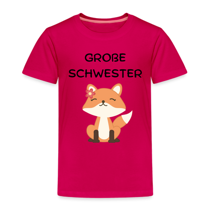 Kinder Premium T-Shirt - Große Schwester Fuchs - dunkles Pink