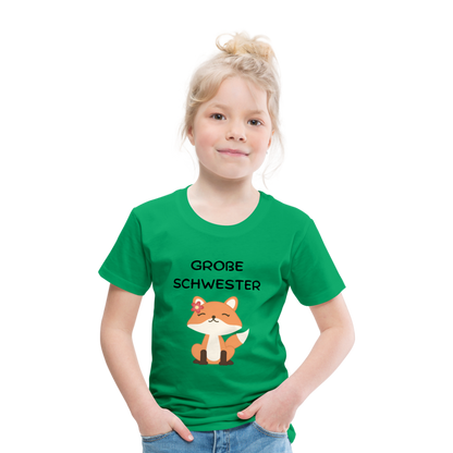 Kinder Premium T-Shirt - Große Schwester Fuchs - Kelly Green