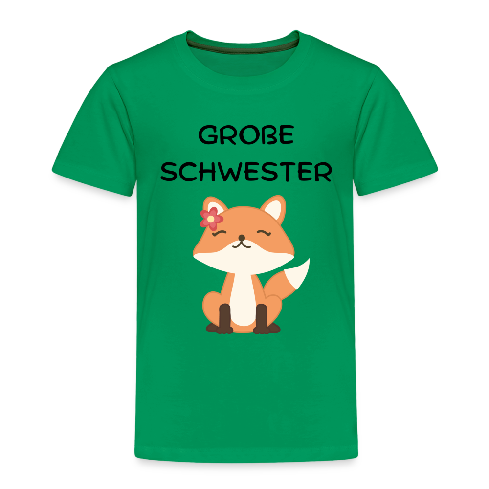 Kinder Premium T-Shirt - Große Schwester Fuchs - Kelly Green