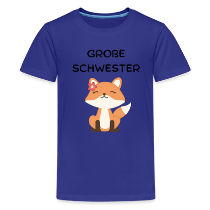 Teenager Premium T-Shirt - Große Schwester Fuchs - Königsblau