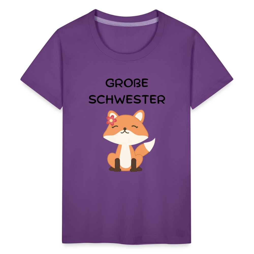 Teenager Premium T-Shirt - Große Schwester Fuchs - Lila