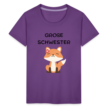 Teenager Premium T-Shirt - Große Schwester Fuchs - Lila