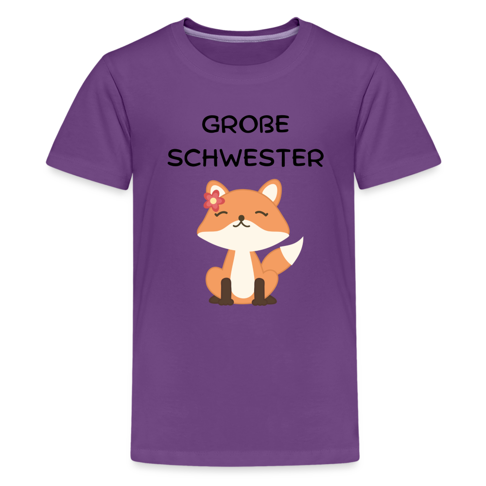 Teenager Premium T-Shirt - Große Schwester Fuchs - Lila