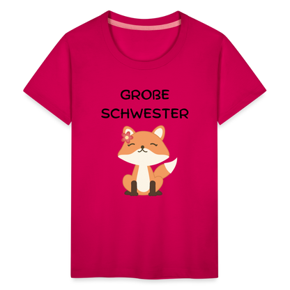 Teenager Premium T-Shirt - Große Schwester Fuchs - dunkles Pink