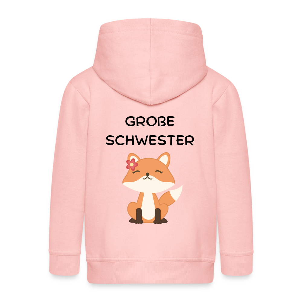 Kinder Premium Kapuzenjacke - Große Schwester Fuchs - Kristallrosa