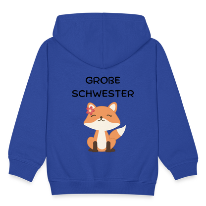 Kinder Premium Kapuzenjacke - Große Schwester Fuchs - Royalblau