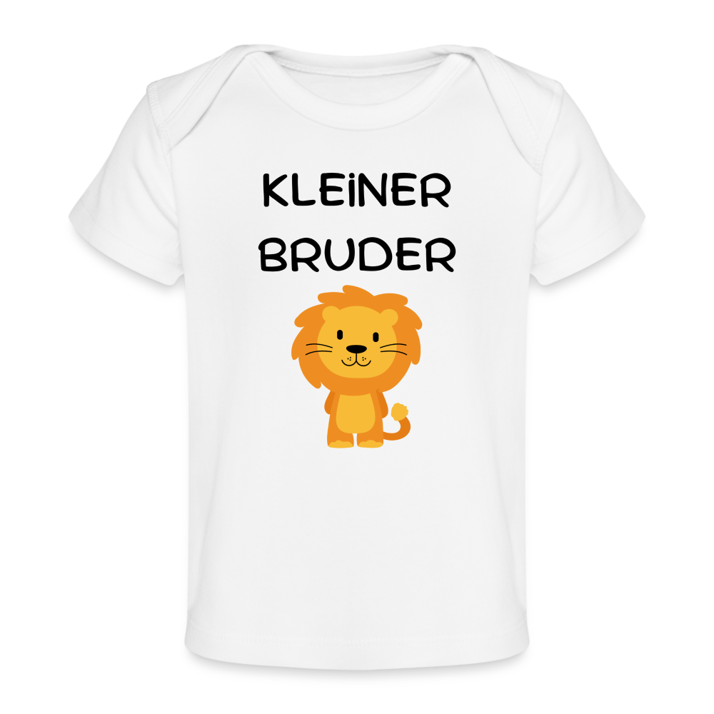 Baby Bio-T-Shirt - Kleiner Bruder Löwe - weiß