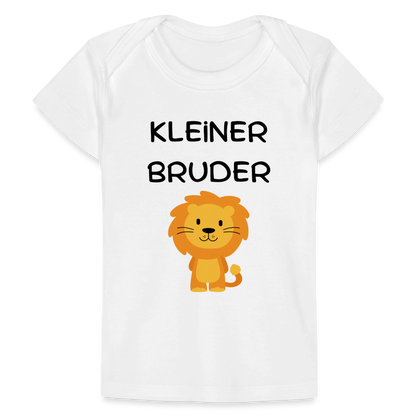 Baby Bio-T-Shirt - Kleiner Bruder Löwe - weiß