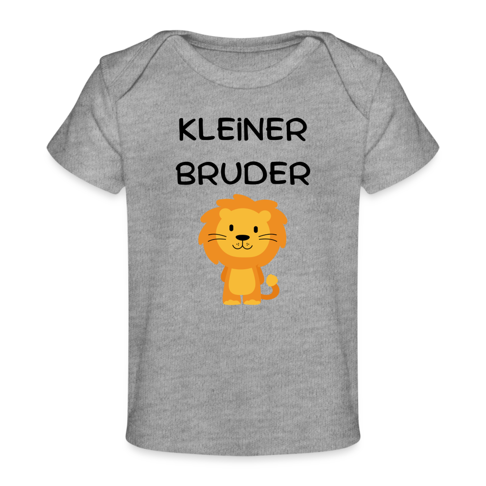 Baby Bio-T-Shirt - Kleiner Bruder Löwe - Grau meliert