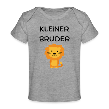 Baby Bio-T-Shirt - Kleiner Bruder Löwe - Grau meliert