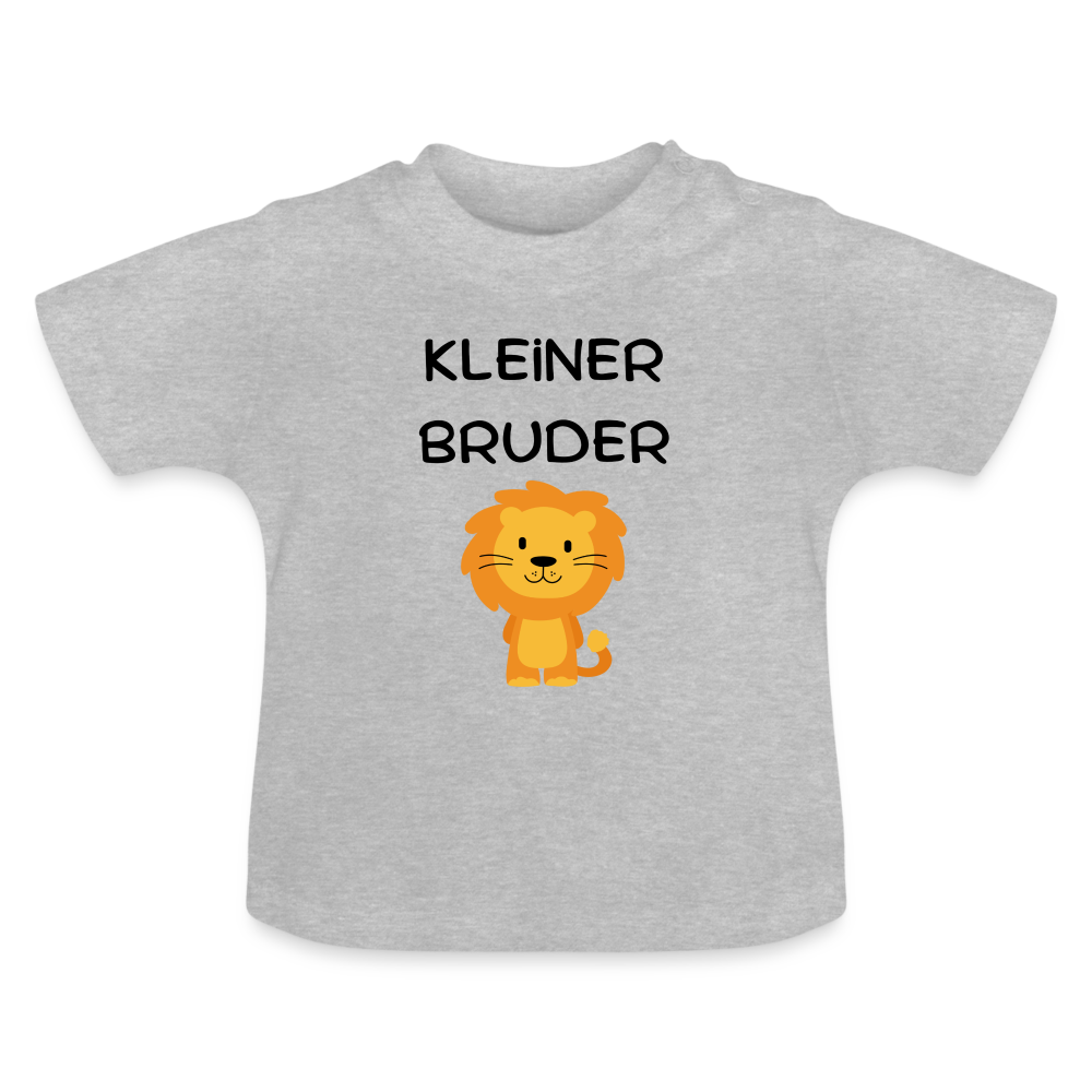 Baby T-Shirt - Kleiner Bruder Löwe - Grau meliert