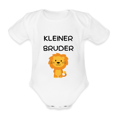 Baby Bio-Kurzarm-Body - Kleiner Bruder Löwe - weiß