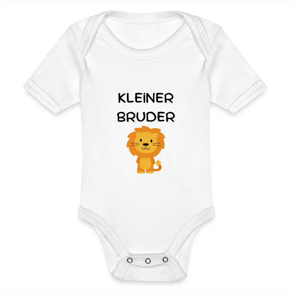 Baby Bio-Kurzarm-Body - Kleiner Bruder Löwe - weiß