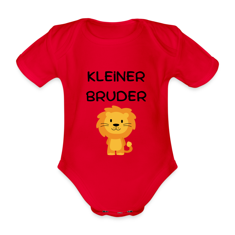 Baby Bio-Kurzarm-Body - Kleiner Bruder Löwe - Rot