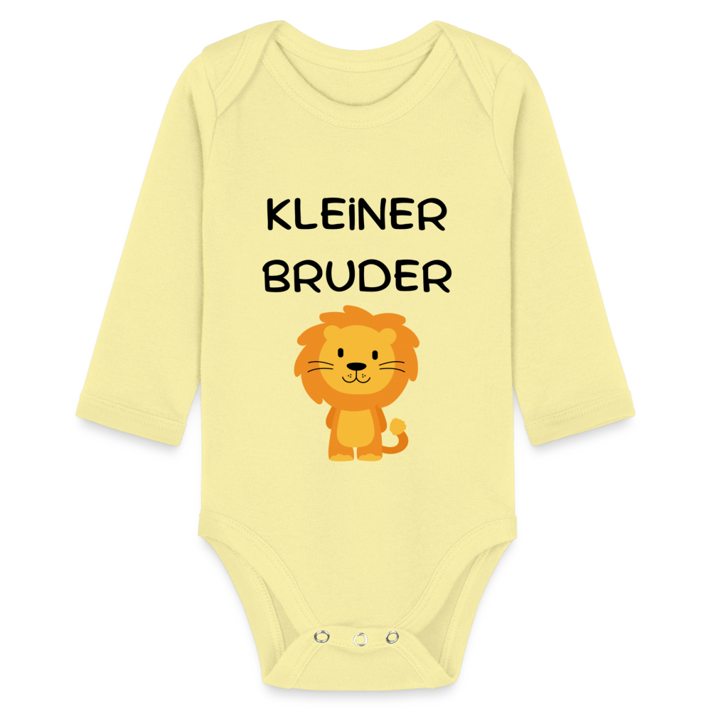 Baby Bio-Langarm-Body - Kleiner Bruder Löwe - Hellgelb