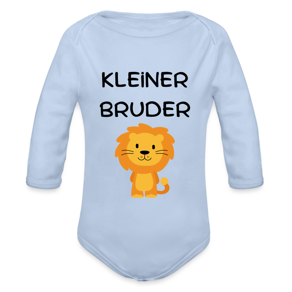 Baby Bio-Langarm-Body - Kleiner Bruder Löwe - Sky