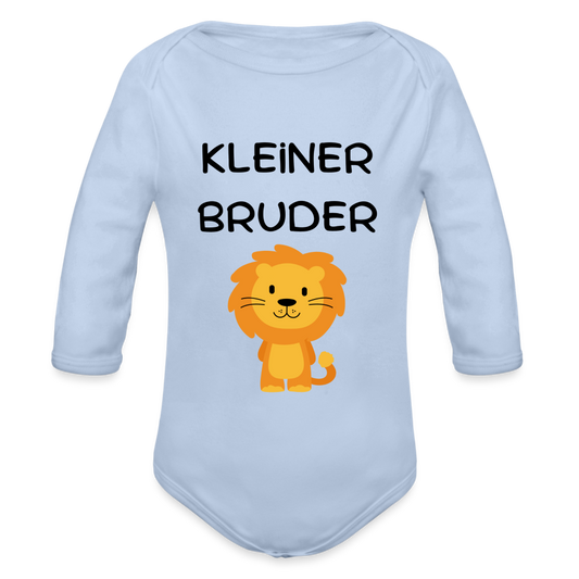 Baby Bio-Langarm-Body - Kleiner Bruder Löwe - Sky