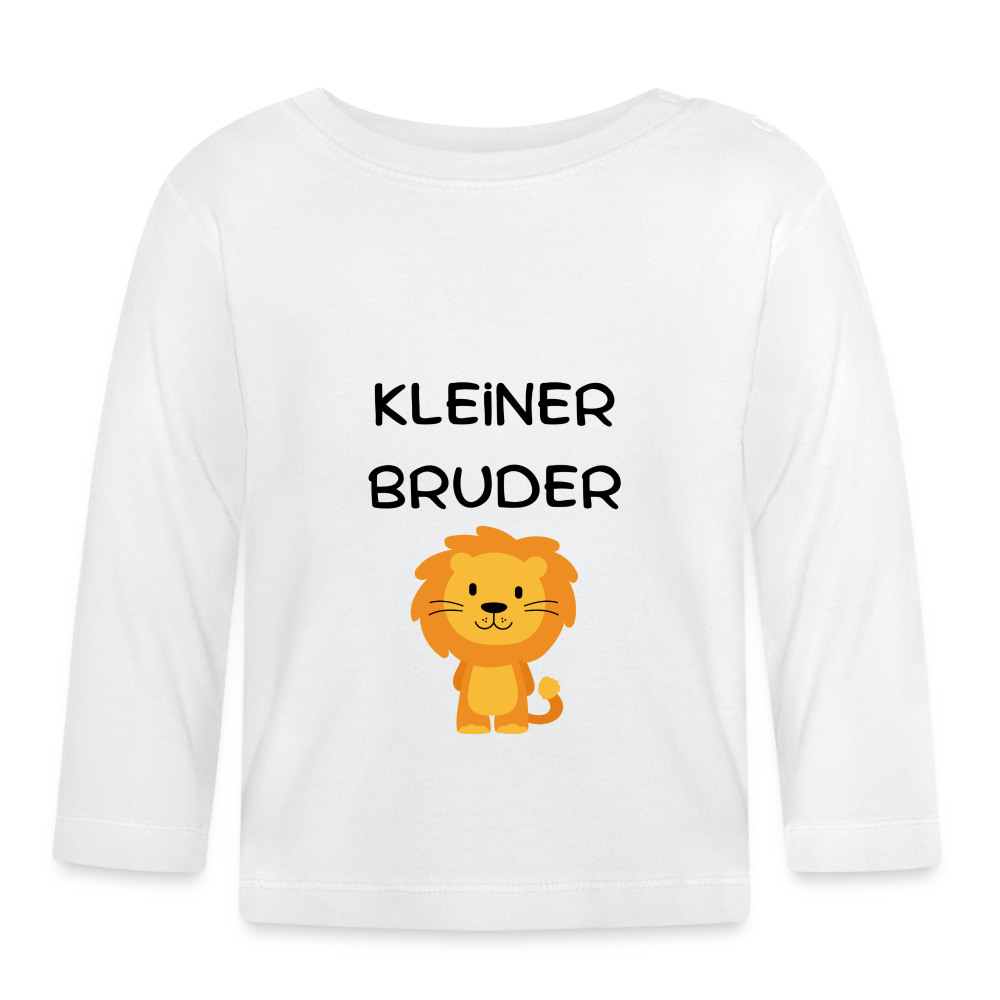 Baby Langarmshirt - Kleiner Bruder Löwe - weiß