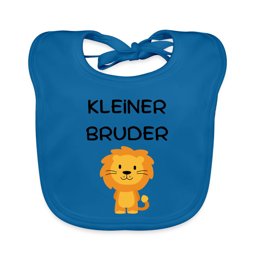 Baby Bio-Lätzchen - Kleiner Bruder Löwe - Pfauenblau