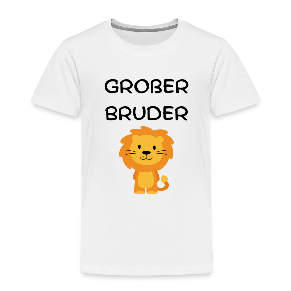 Kinder Premium T-Shirt - Großer Bruder Löwe - weiß