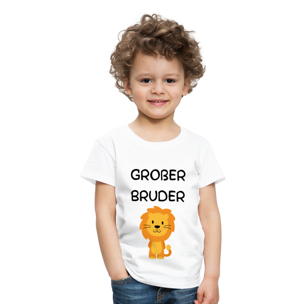 Kinder Premium T-Shirt - Großer Bruder Löwe - weiß