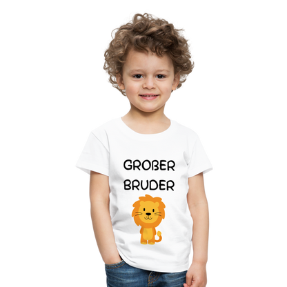 Kinder Premium T-Shirt - Großer Bruder Löwe - weiß