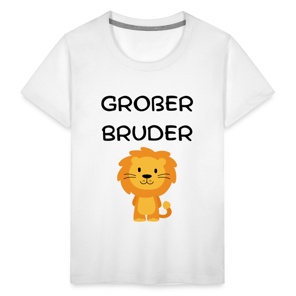 Kinder Premium T-Shirt - Großer Bruder Löwe - weiß