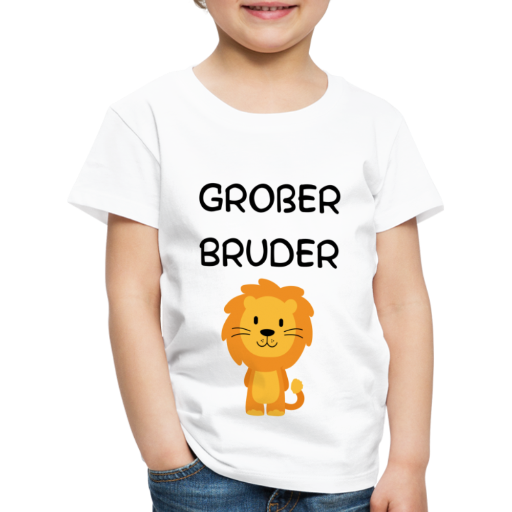 Kinder Premium T-Shirt - Großer Bruder Löwe - weiß