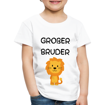 Kinder Premium T-Shirt - Großer Bruder Löwe - weiß