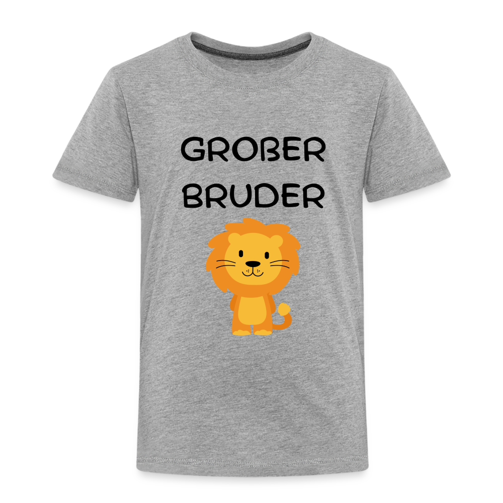 Kinder Premium T-Shirt - Großer Bruder Löwe - Grau meliert