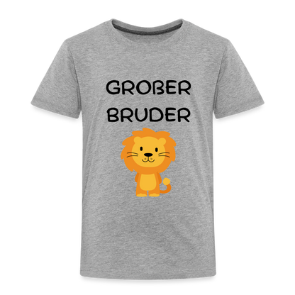 Kinder Premium T-Shirt - Großer Bruder Löwe - Grau meliert