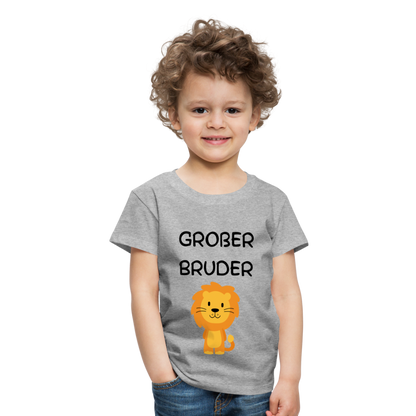 Kinder Premium T-Shirt - Großer Bruder Löwe - Grau meliert