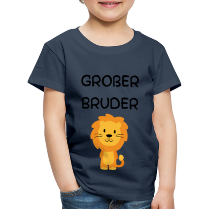 Kinder Premium T-Shirt - Großer Bruder Löwe - Navy