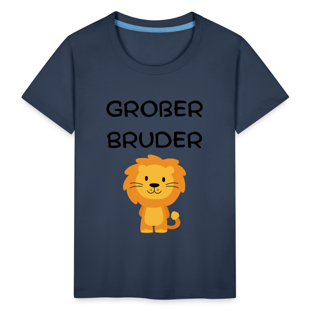 Kinder Premium T-Shirt - Großer Bruder Löwe - Navy