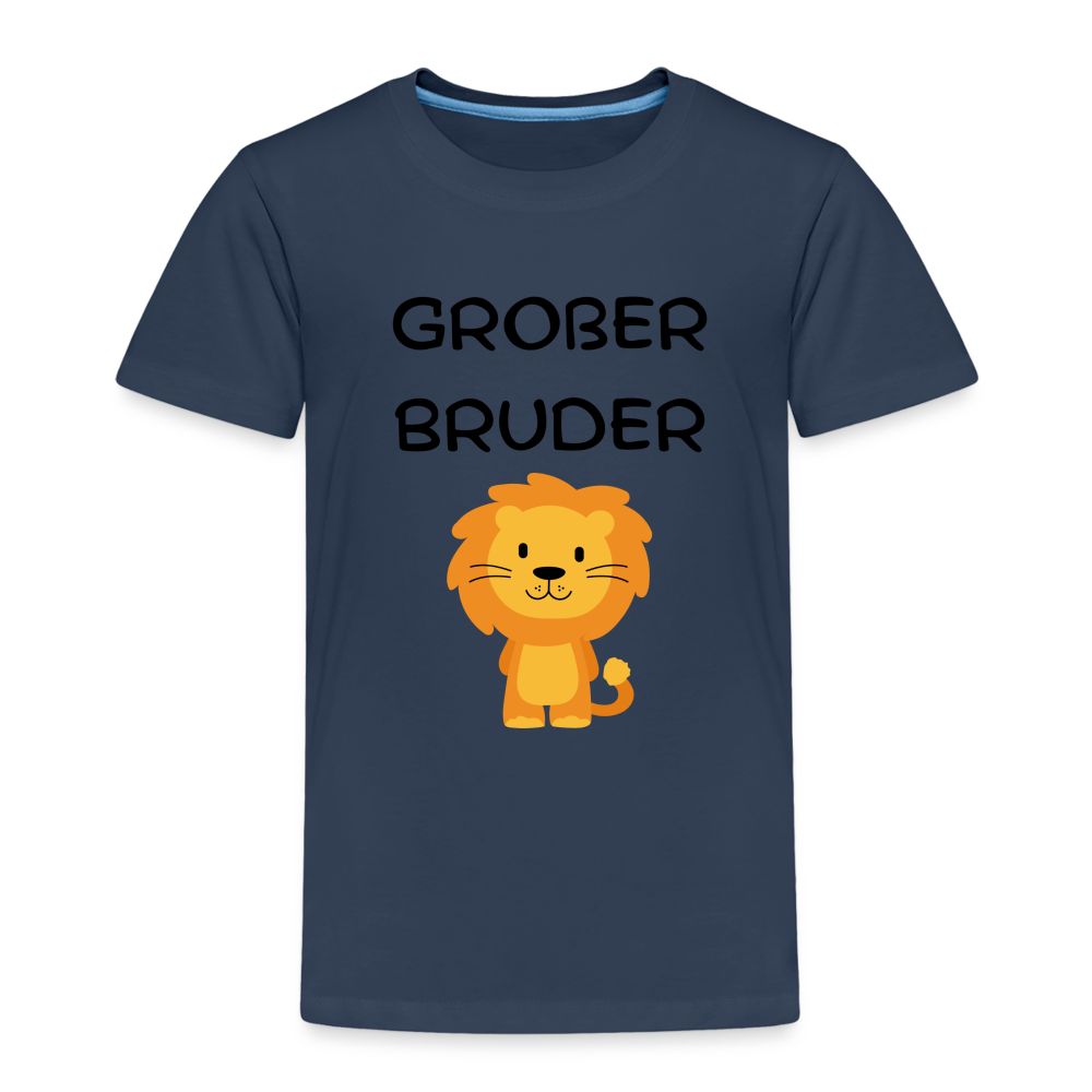 Kinder Premium T-Shirt - Großer Bruder Löwe - Navy