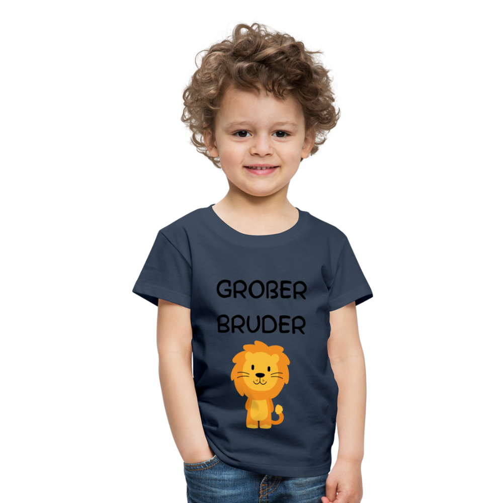 Kinder Premium T-Shirt - Großer Bruder Löwe - Navy