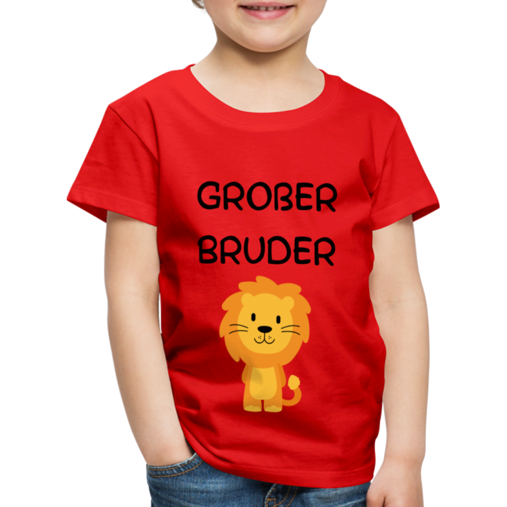 Kinder Premium T-Shirt - Großer Bruder Löwe - Rot