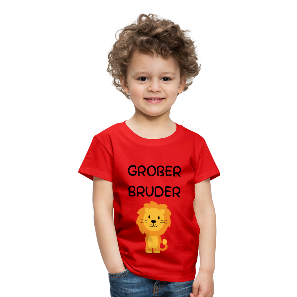 Kinder Premium T-Shirt - Großer Bruder Löwe - Rot