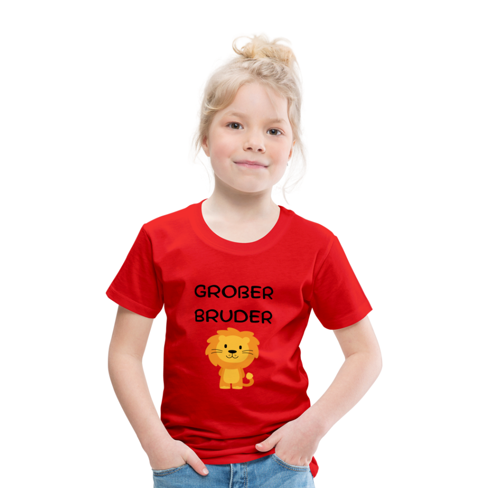 Kinder Premium T-Shirt - Großer Bruder Löwe - Rot