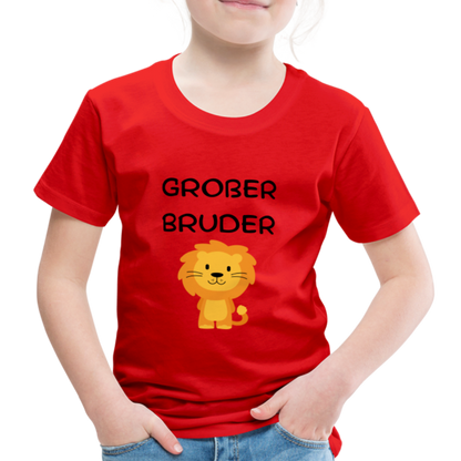 Kinder Premium T-Shirt - Großer Bruder Löwe - Rot