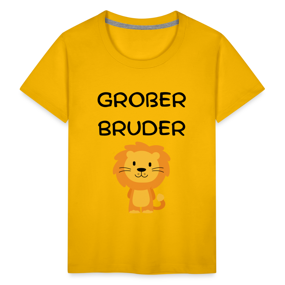 Kinder Premium T-Shirt - Großer Bruder Löwe - Sonnengelb