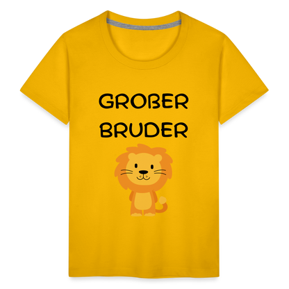 Kinder Premium T-Shirt - Großer Bruder Löwe - Sonnengelb