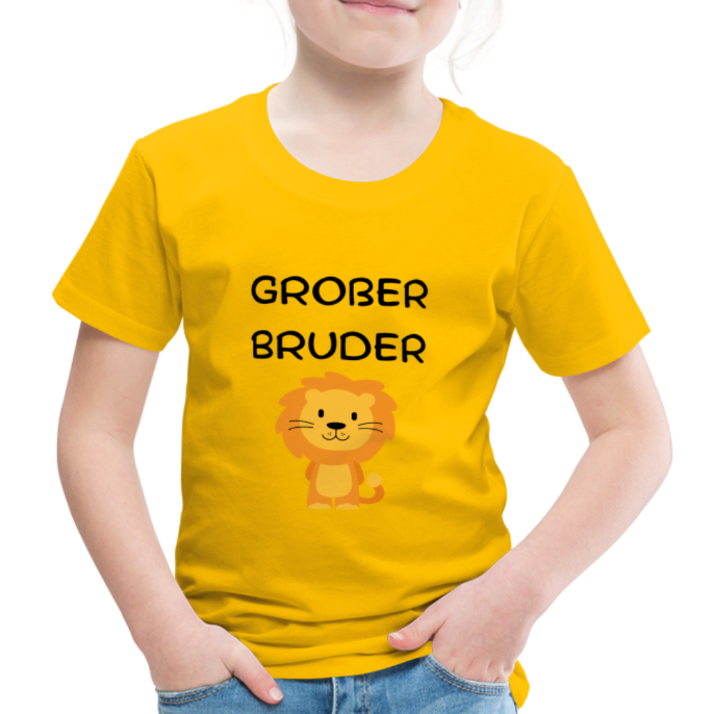 Kinder Premium T-Shirt - Großer Bruder Löwe - Sonnengelb