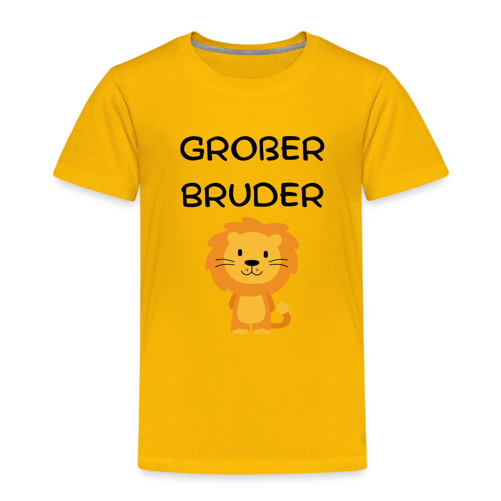 Kinder Premium T-Shirt - Großer Bruder Löwe - Sonnengelb